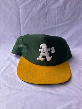 Oakland A's Green & Yellow Snapback Trucker Hat